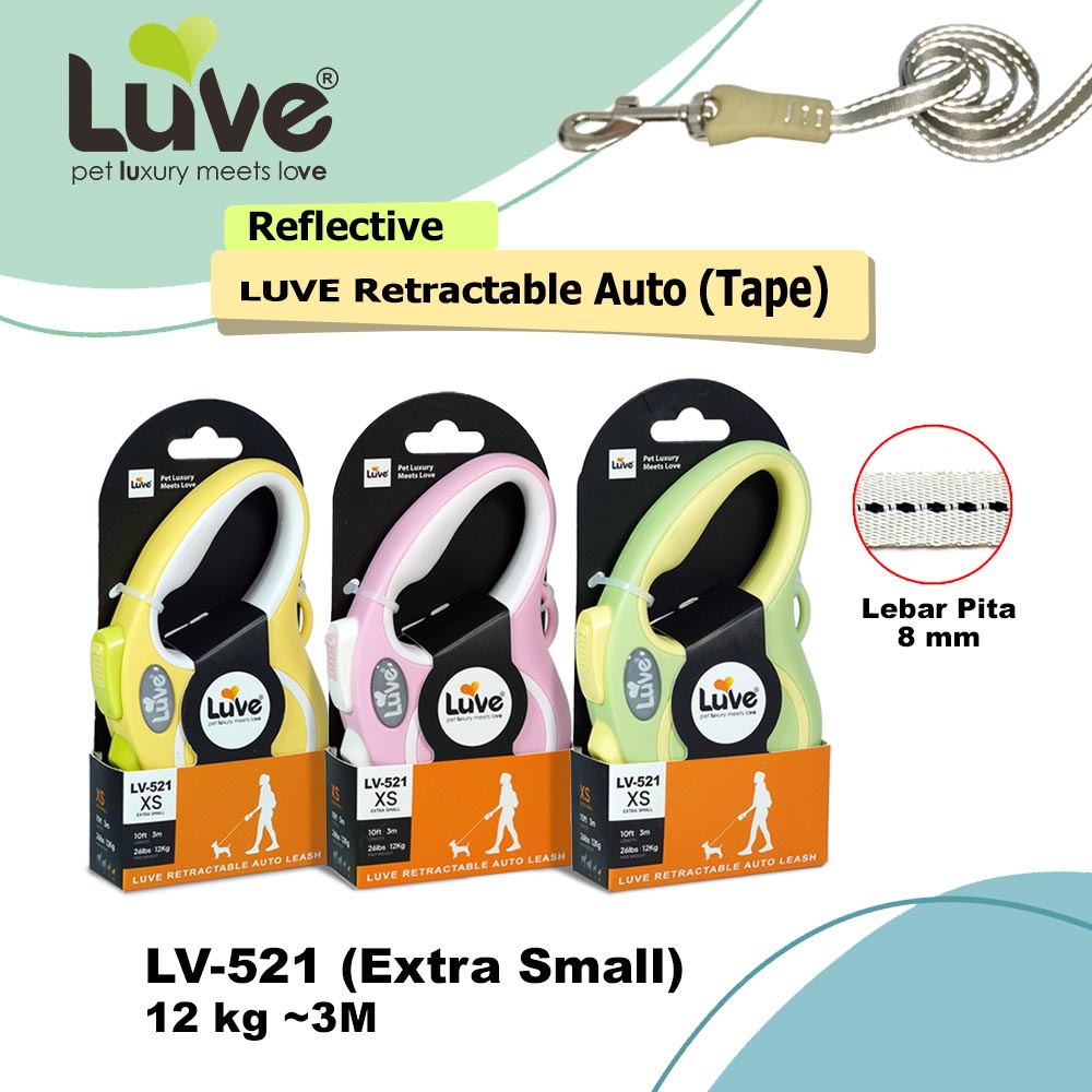 LV-521 Luve Retractable Auto Leash (Tape) Reflective