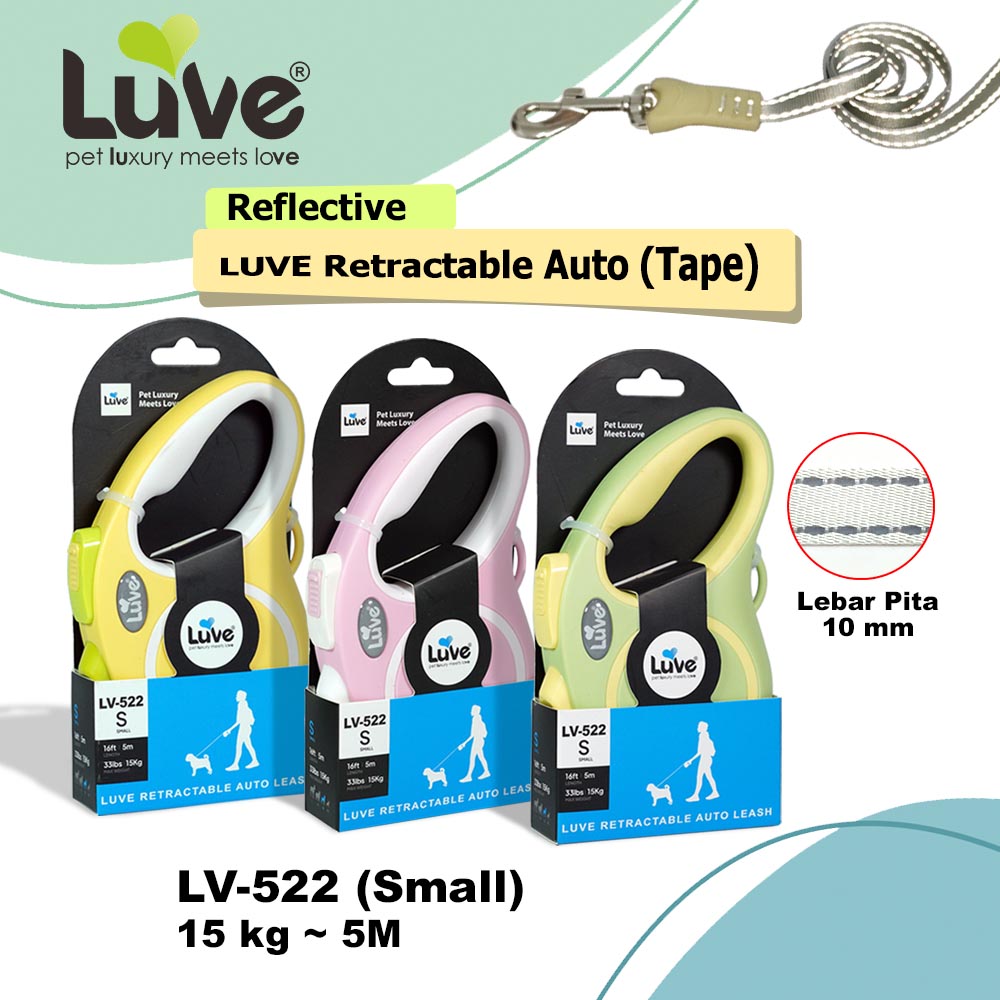 LV-522 Luve Retractable Auto Leash (Tape) Reflective