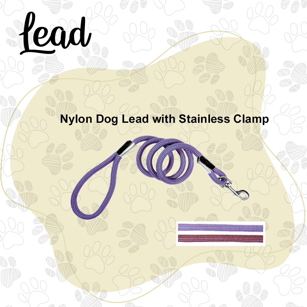 Nylon Dog Lead With Stainless Clamp